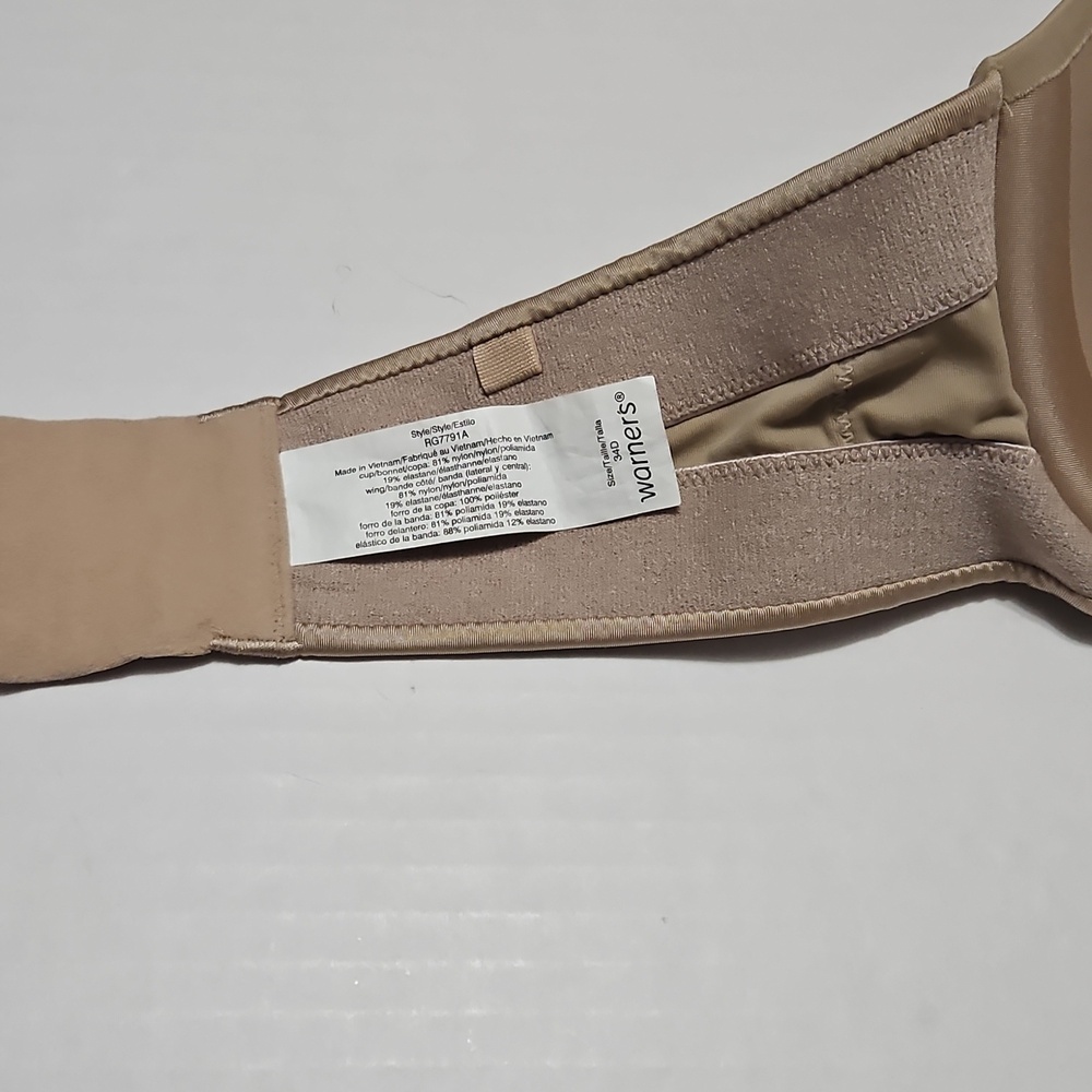 Warner's Seamless Strapless Padded Underwire Bra - Tan Size 34D - Picture 5 of 8
